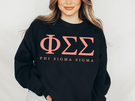 Phi Sigma Sigma Pink Personality Sorority Sweatshirt _ 667g