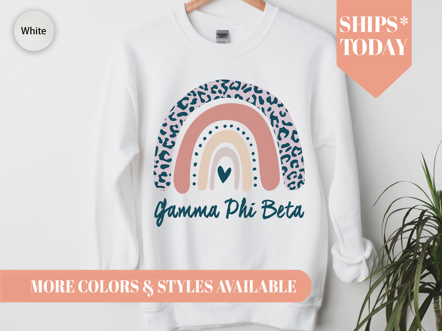 Gamma Phi Beta Greek Rainbow Sorority Sweatshirt _ 2747g