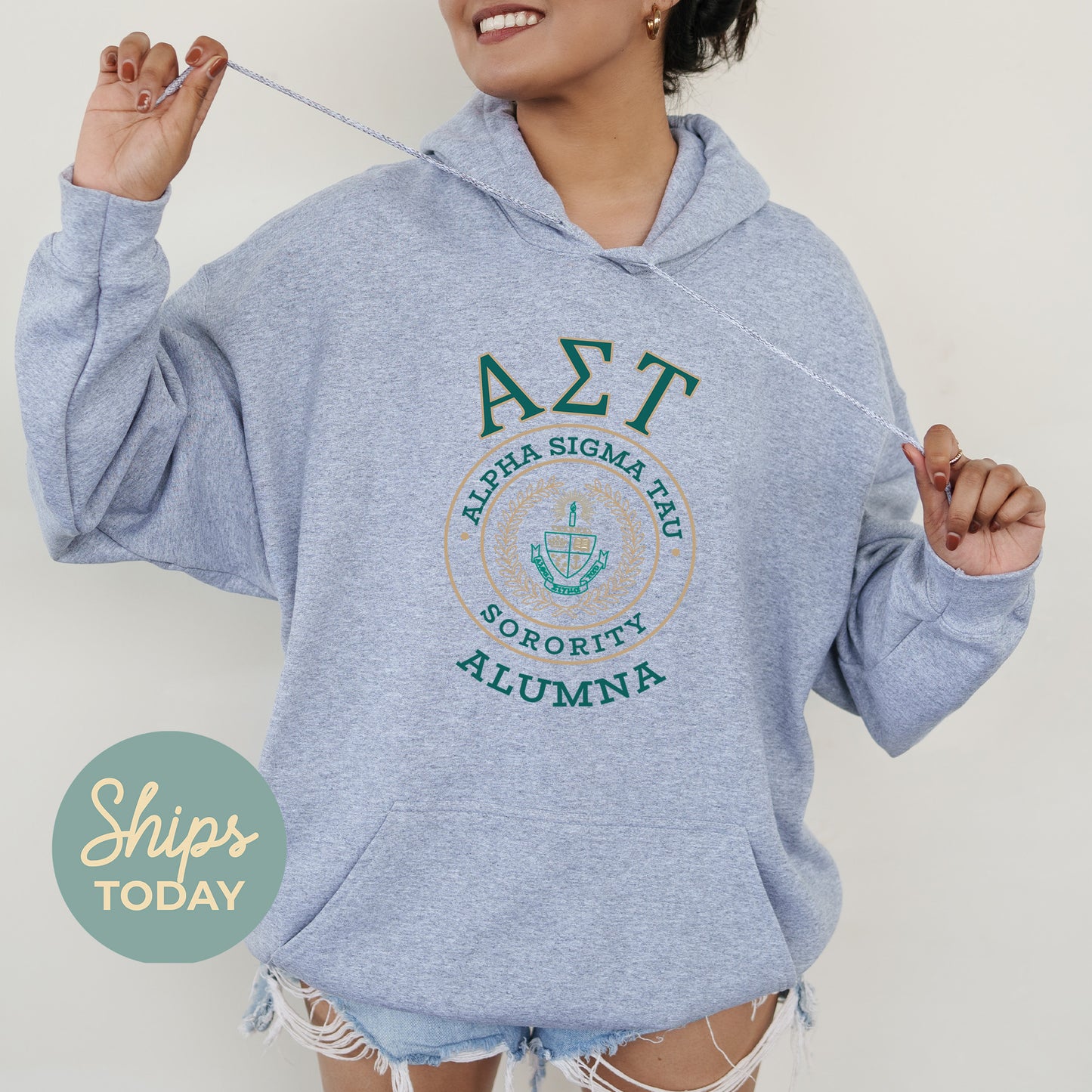 Alpha Sigma Tau Alumna Vintage Sorority Hoodie _ 31016g