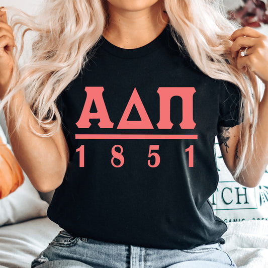 Alpha Delta Pi Monochromatic Sorority T-shirt _ 30844g