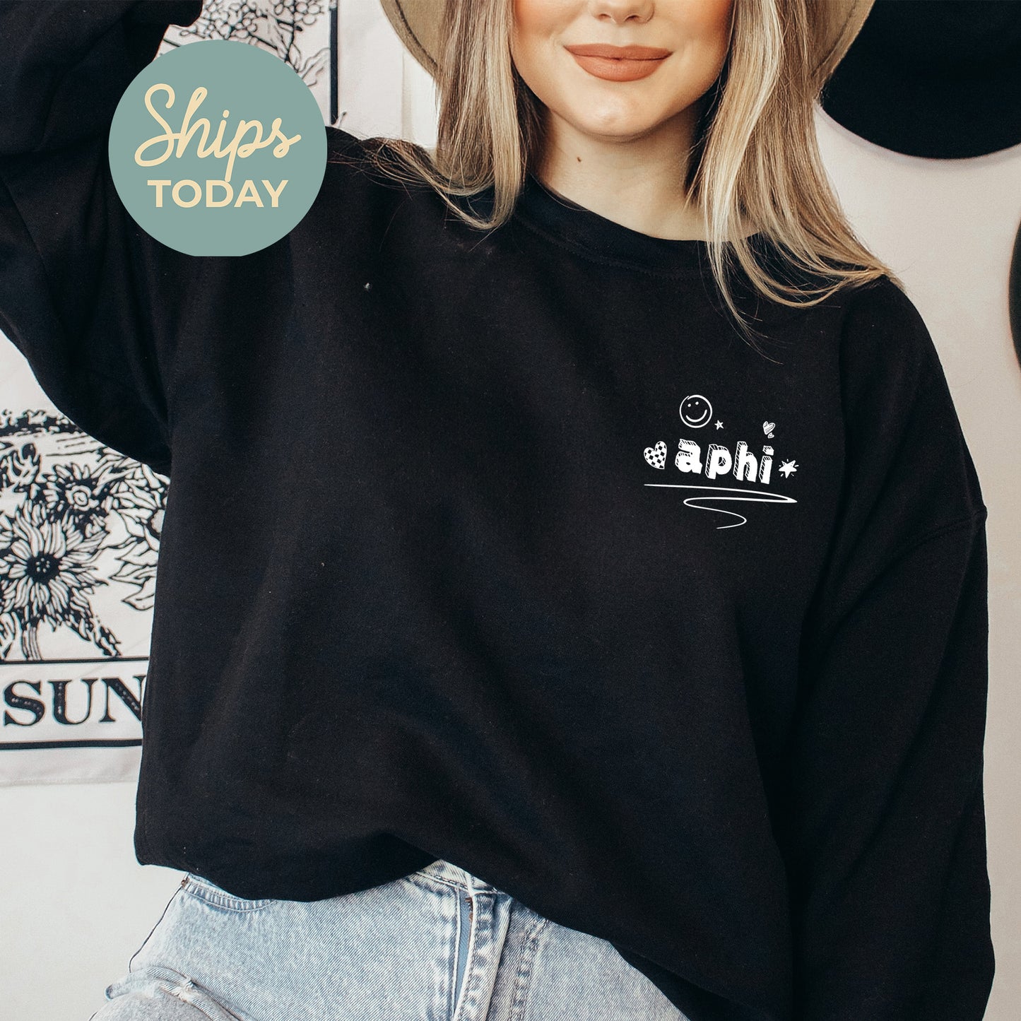 Alpha Phi Fun Letters Sorority Sweatshirt _ 39221g
