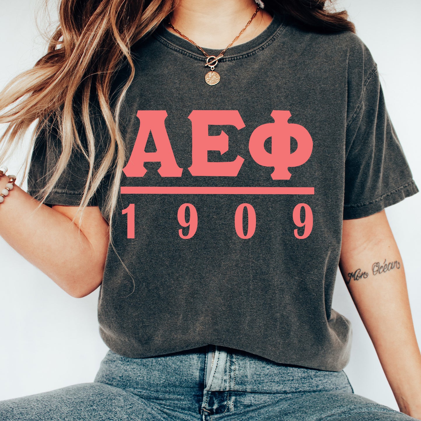 Alpha Epsilon Phi Monochromatic Sorority T-shirt _ 30845g