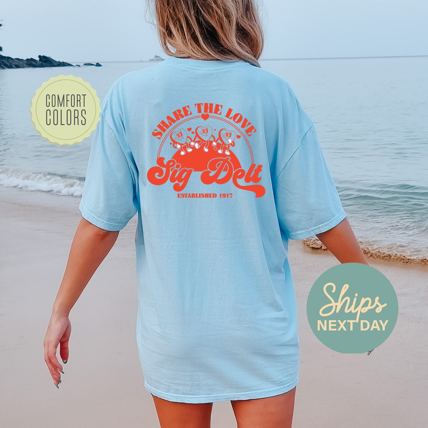 Sigma Delta Tau Share the Love Comfort Colors Sorority T-shirt _ 33253g