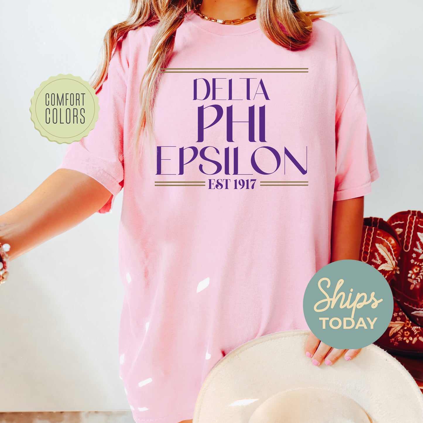 Delta Phi Epsilon Greek Harmony Comfort Colors Sorority T-shirt _ 34976g