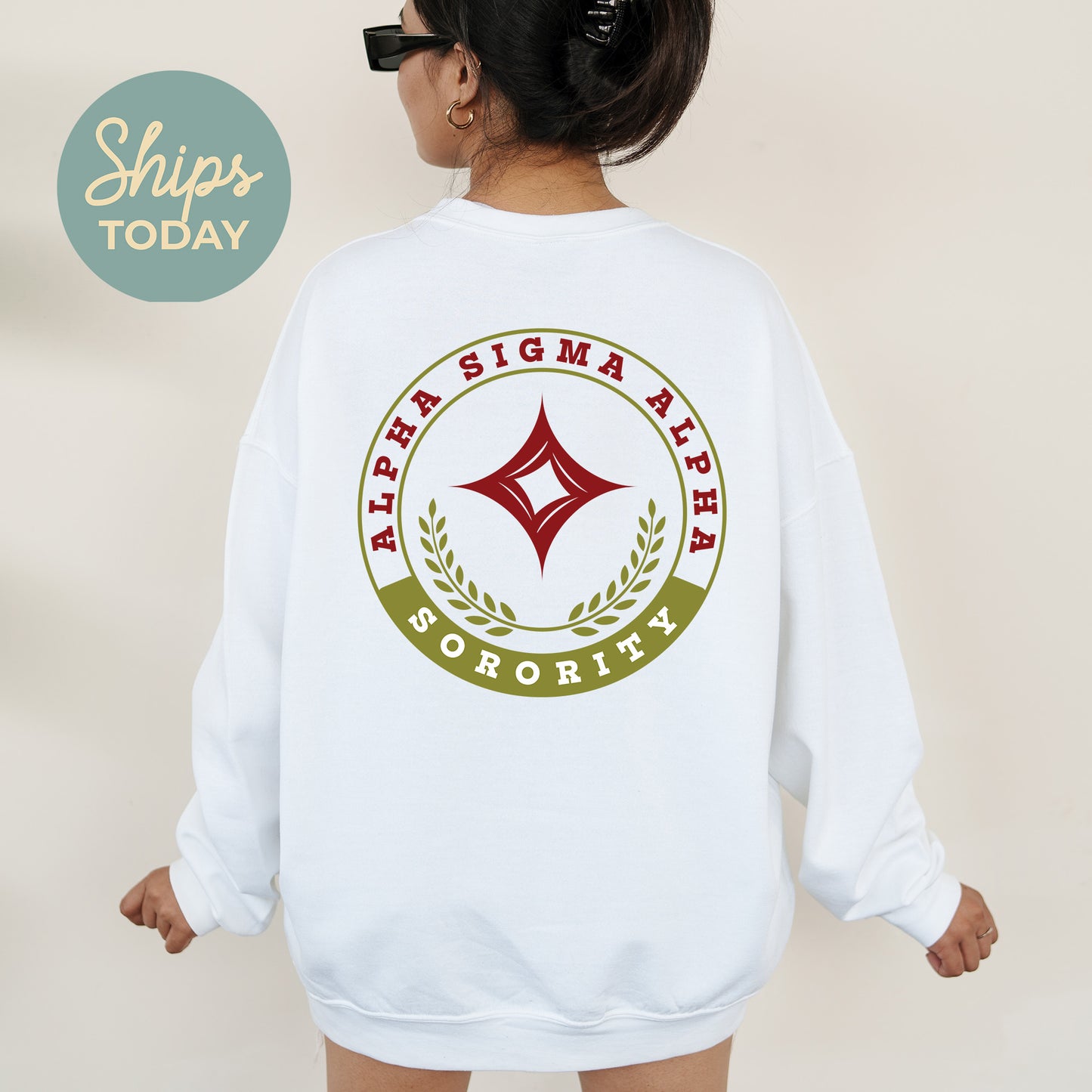 Alpha Sigma Alpha Crested Tradition Sorority Sweatshirt _ 32822g