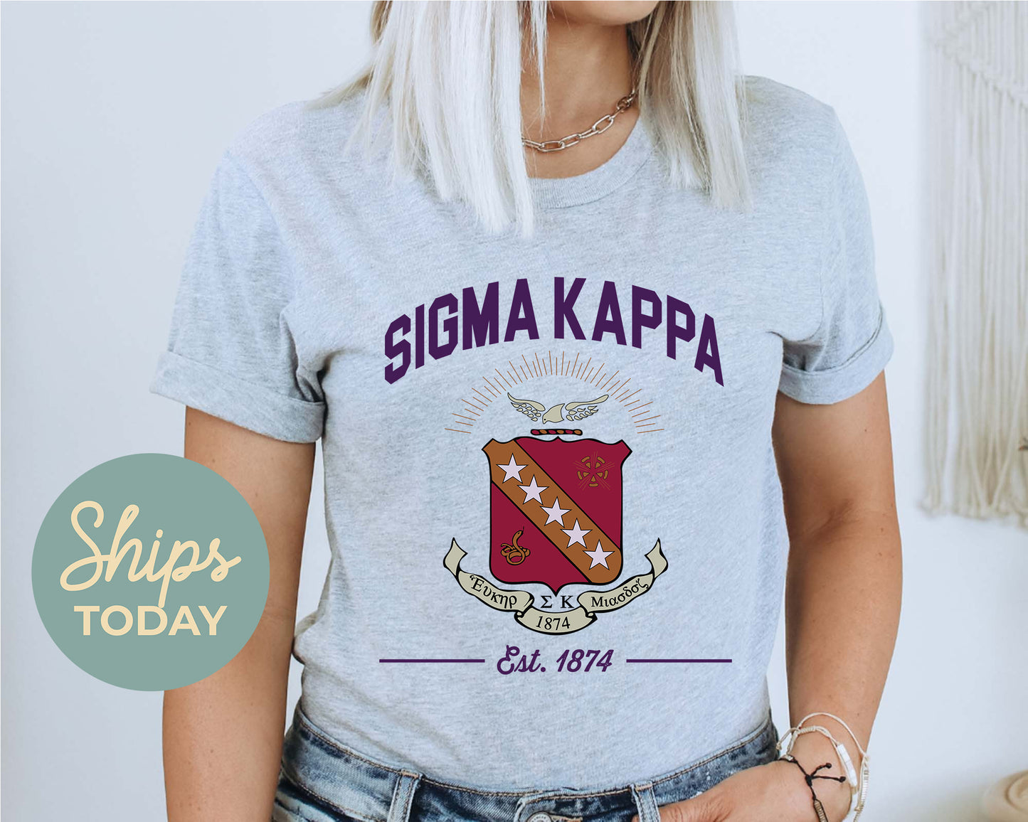 Sigma Kappa Loyalty Crest Sorority T-shirt _ 4442g