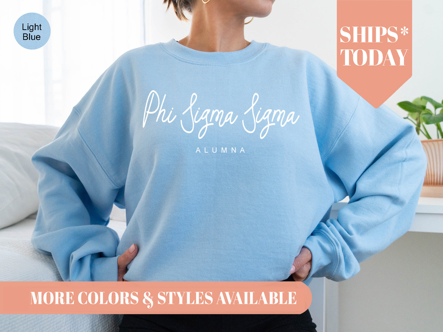 Phi Sigma Sigma Flashy Alumna Sorority Sweatshirt _ 2544g