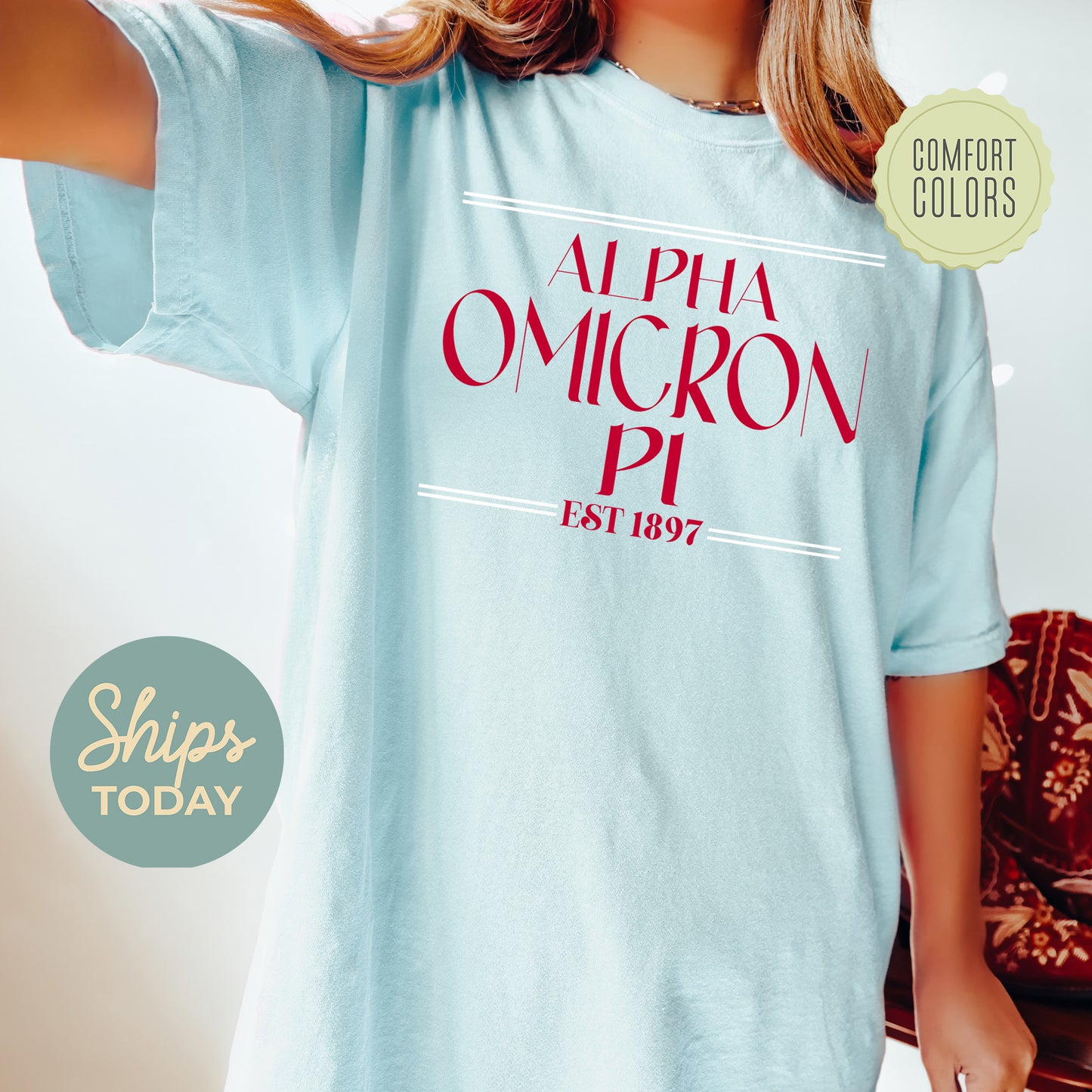 Alpha Omicron Pi Greek Harmony Comfort Colors Sorority T-shirt _ 34968g