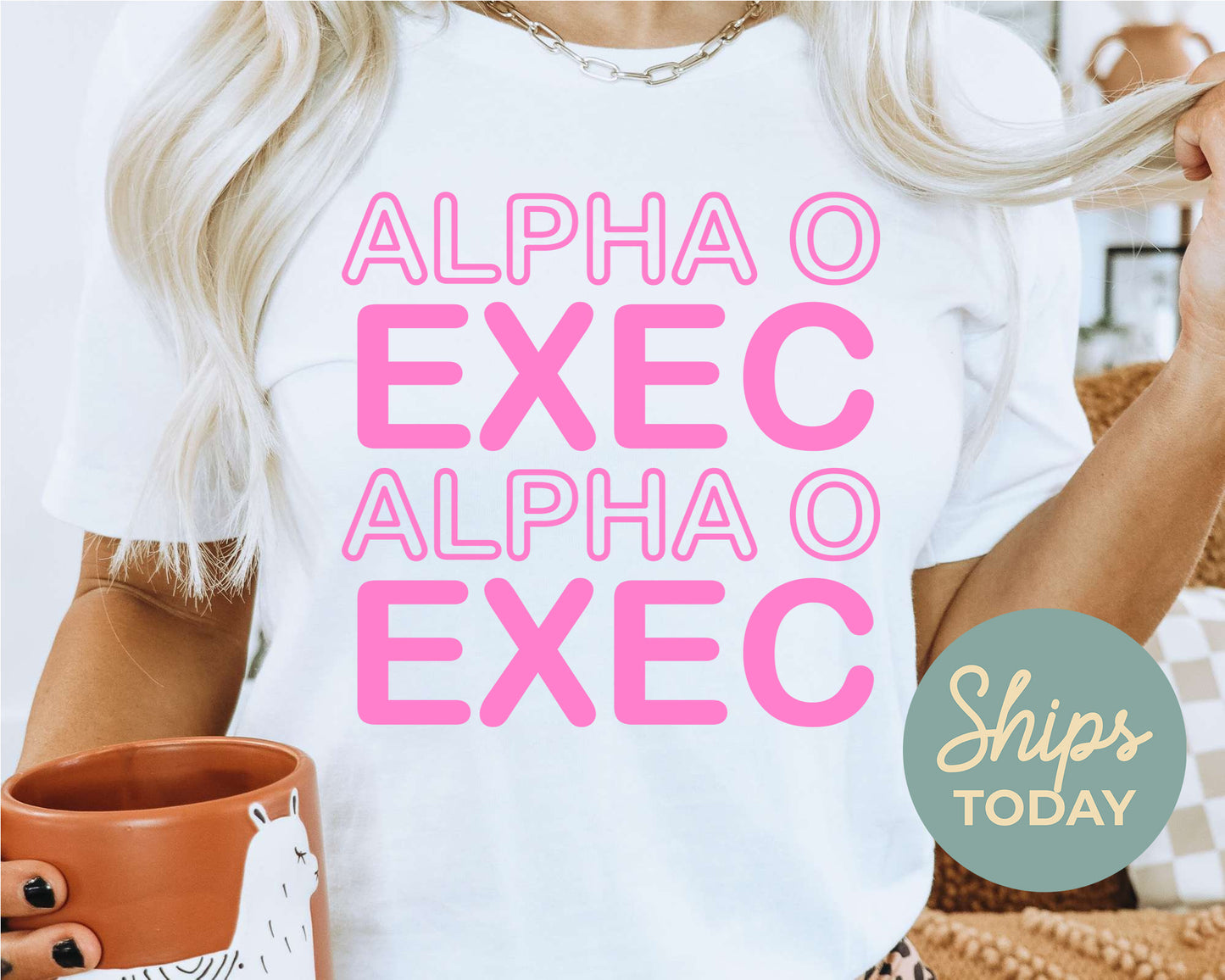 Alpha Omicron Pi Executive Sisterhood Sorority T-shirt _ 30904g