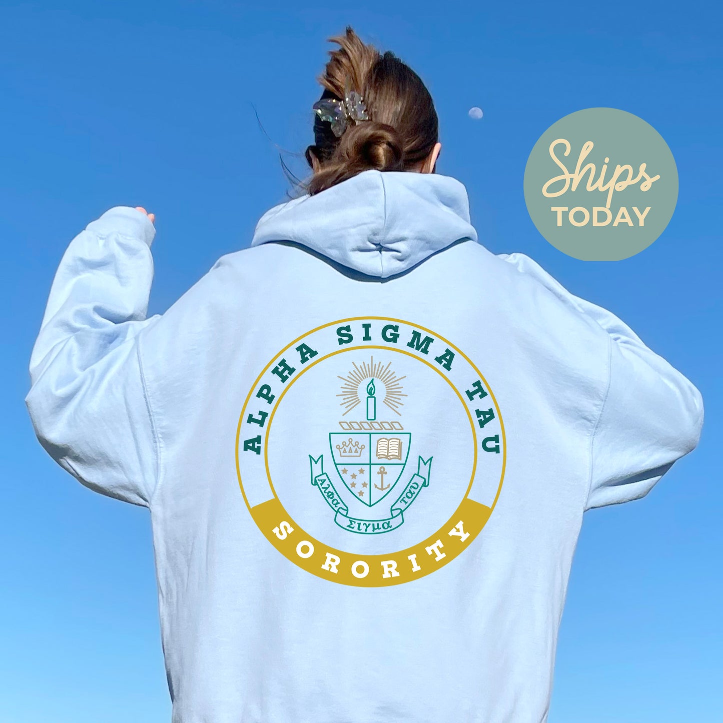 Alpha Sigma Tau Crested Tradition Sorority Hoodie _32823g