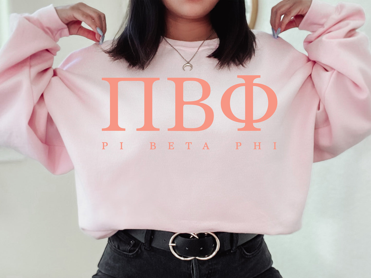 Pi Beta Phi Pink Personality Sorority Sweatshirt _ 668g