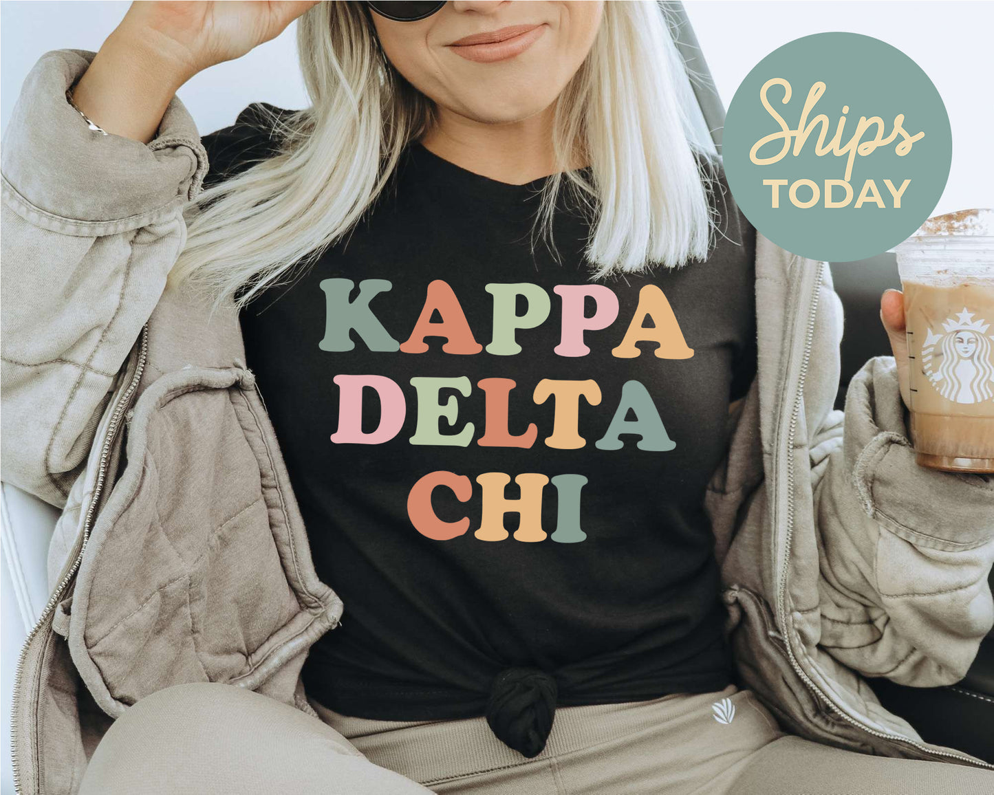 Kappa Delta Chi Bright and Colorful Sorority T-shirt _ 3473g