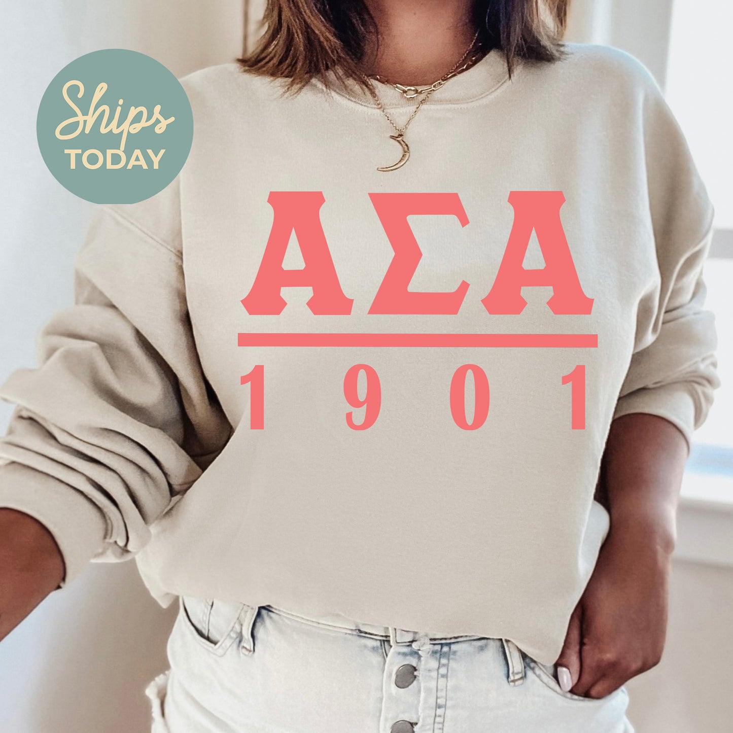 Alpha Sigma Alpha Monochromatic Sorority Sweatshirt _ 30849g