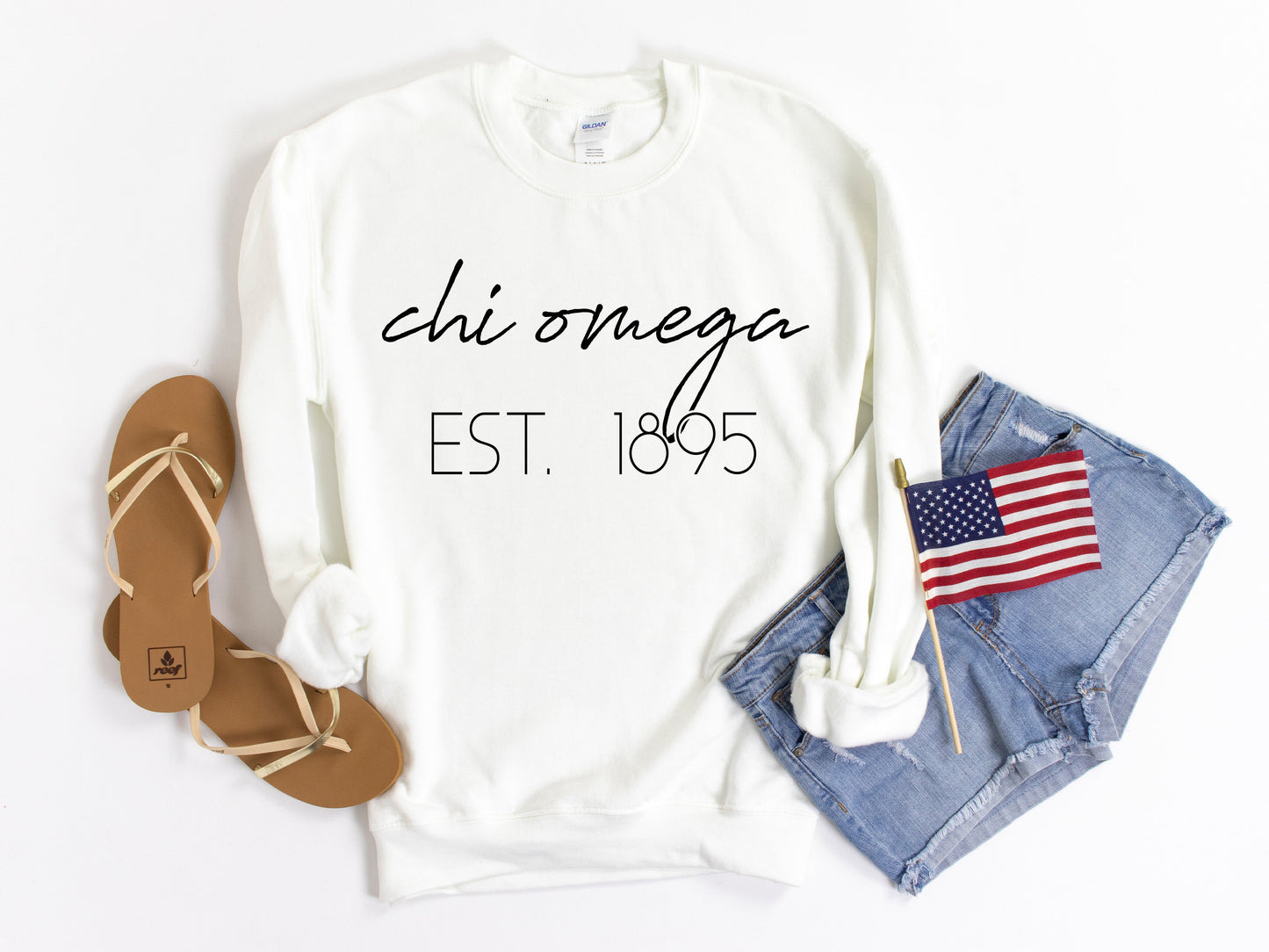 Chi Omega Black Calligraphy Sorority Sweatshirt _ 2326g