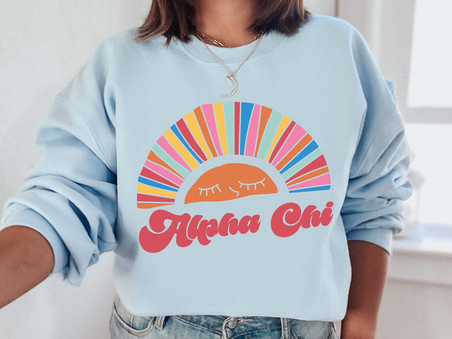 Alpha Chi Omega Sunshine Sorority Sweatshirt _ 3307g