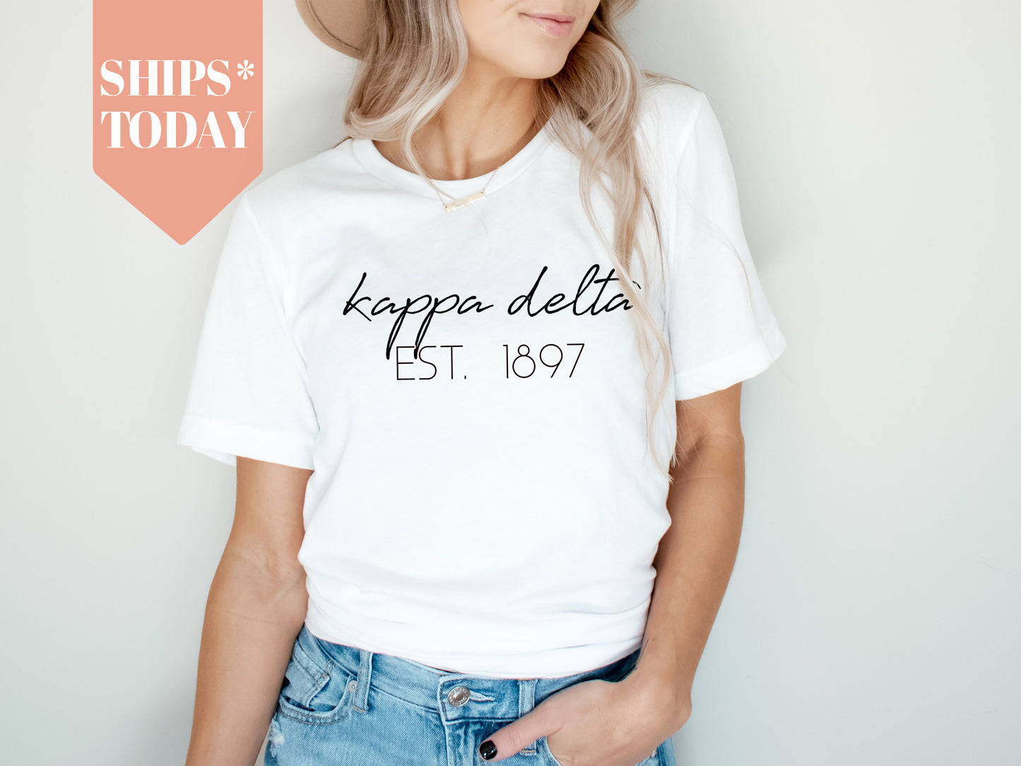 Kappa Delta Black Calligraphy Sorority T-shirt _2333g