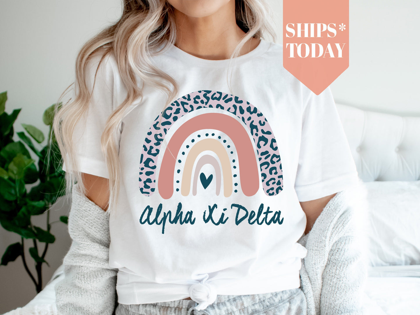 Alpha Xi Delta Greek Rainbow Sorority T-shirt _ 2741g