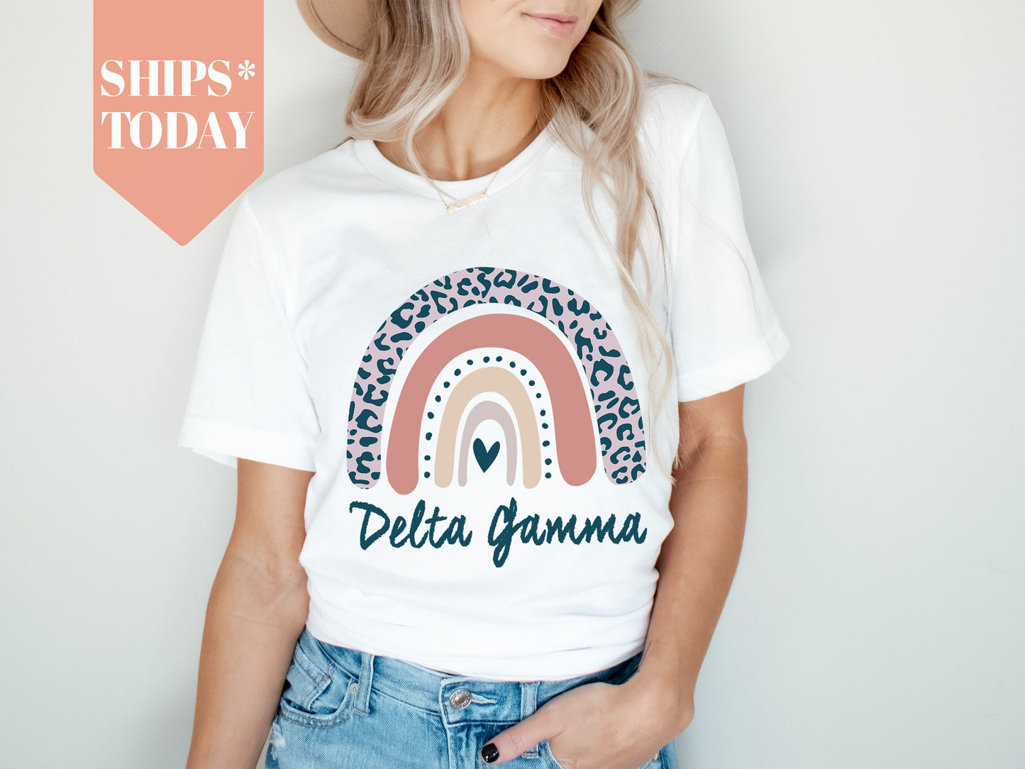 Delta Gamma Greek Rainbow Sorority T-shirt _ 2744g