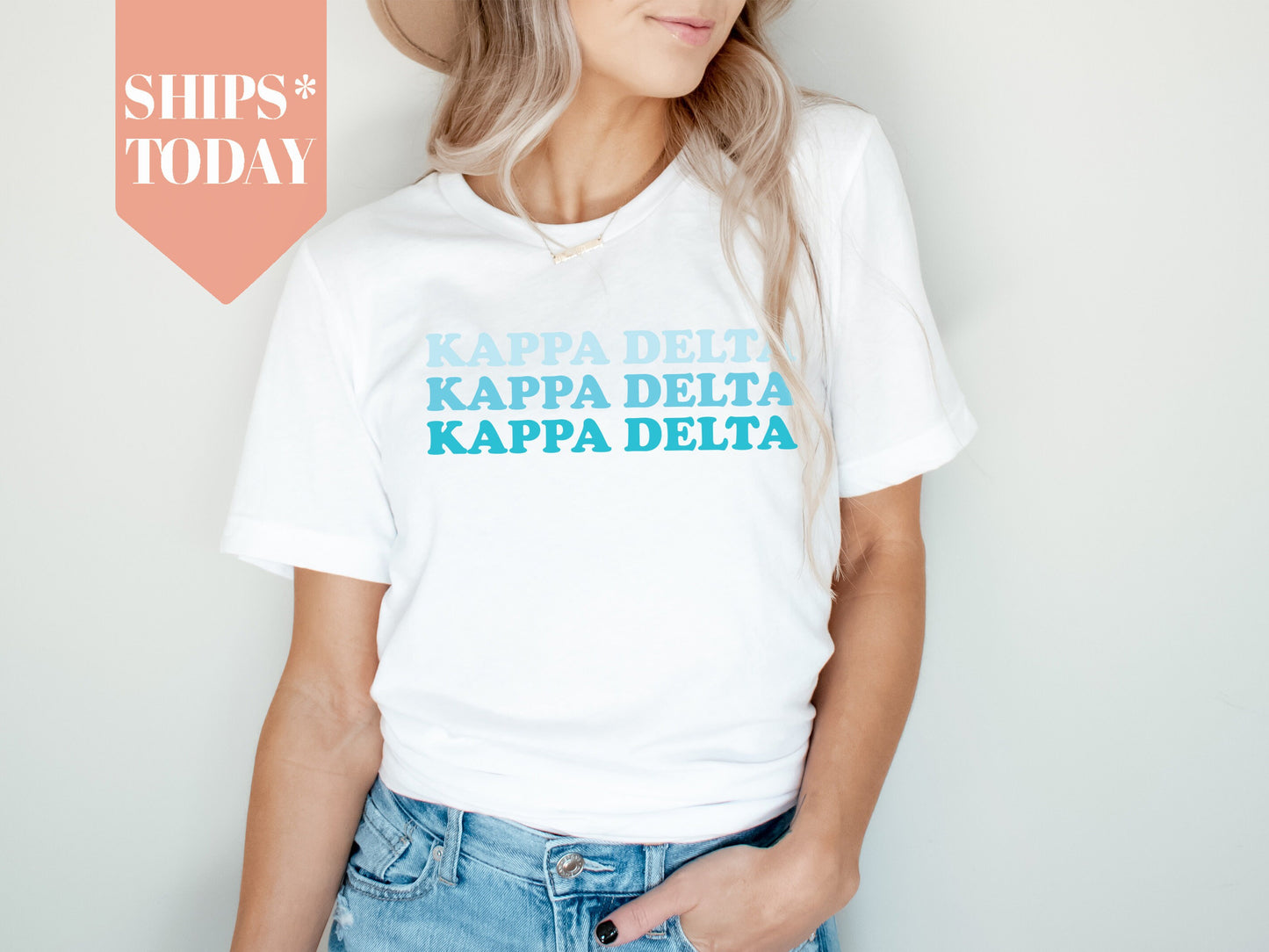 Kappa Delta Touch of Blue Sorority T-shirt _ 2593g