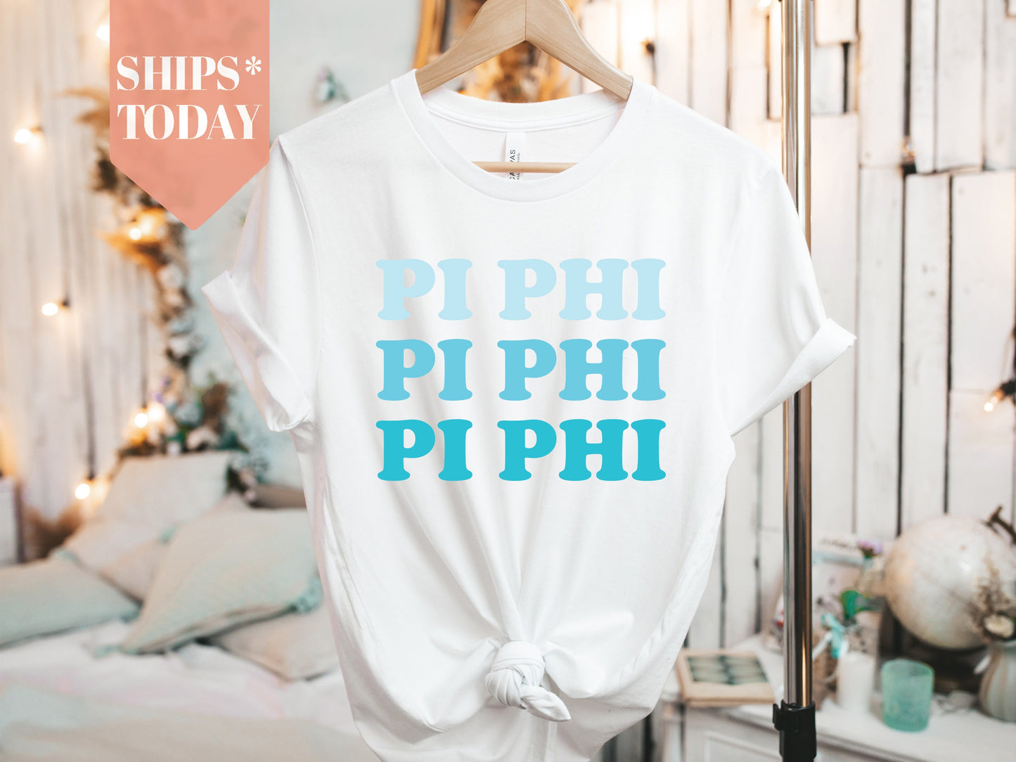 Pi Beta Phi Touch of Blue Sorority T-shirt _ 2597g