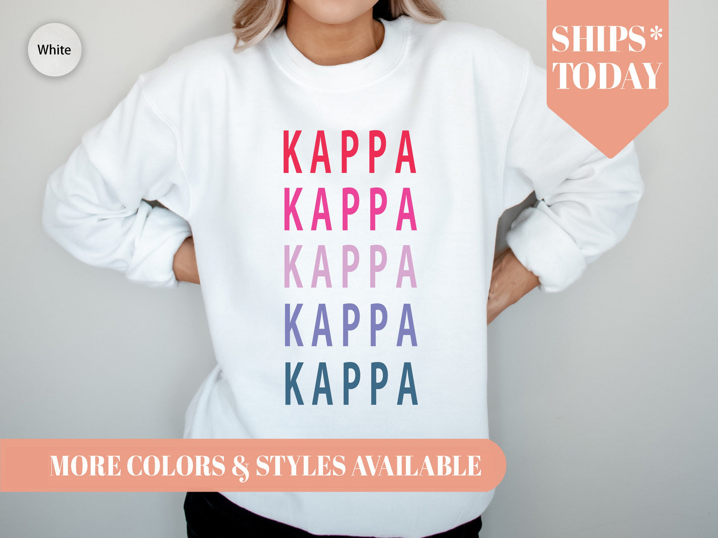 Kappa Kappa Gamma Bright and Stacked Sorority Sweatshirt _ 17g