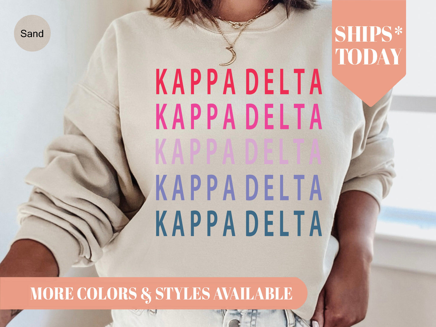 Kappa Delta Bright and Stacked Sorority Sweatshirt _ 16g