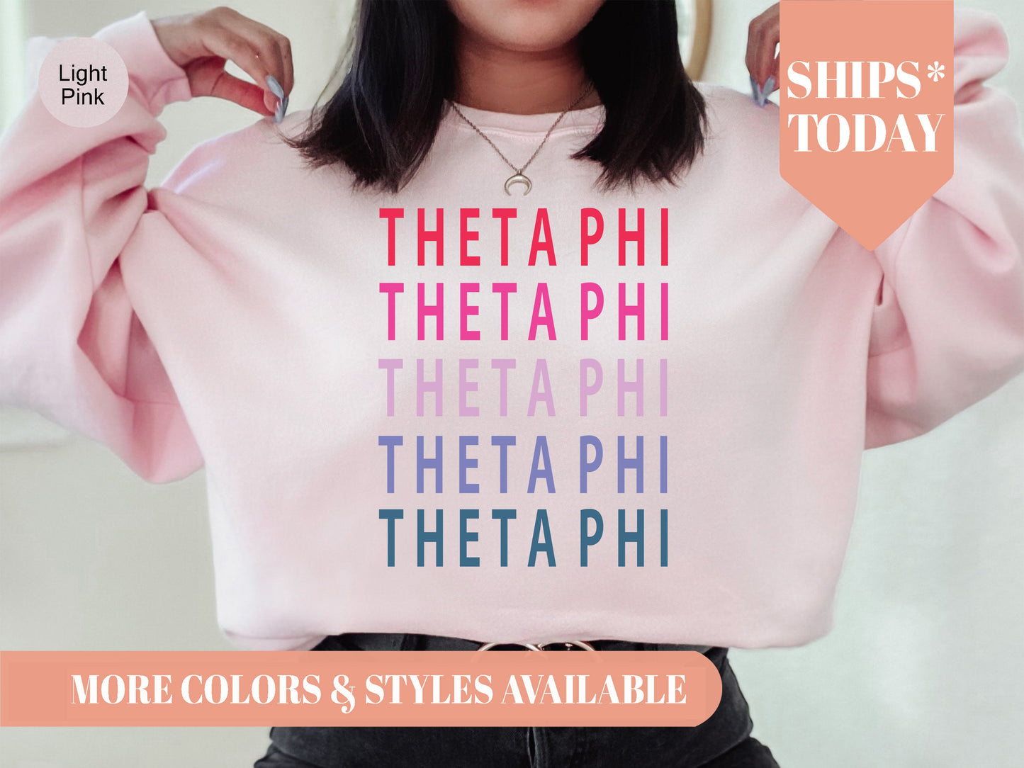 Theta Phi Alpha Bright and Stacked Sorority Sweatshirt _ 25g