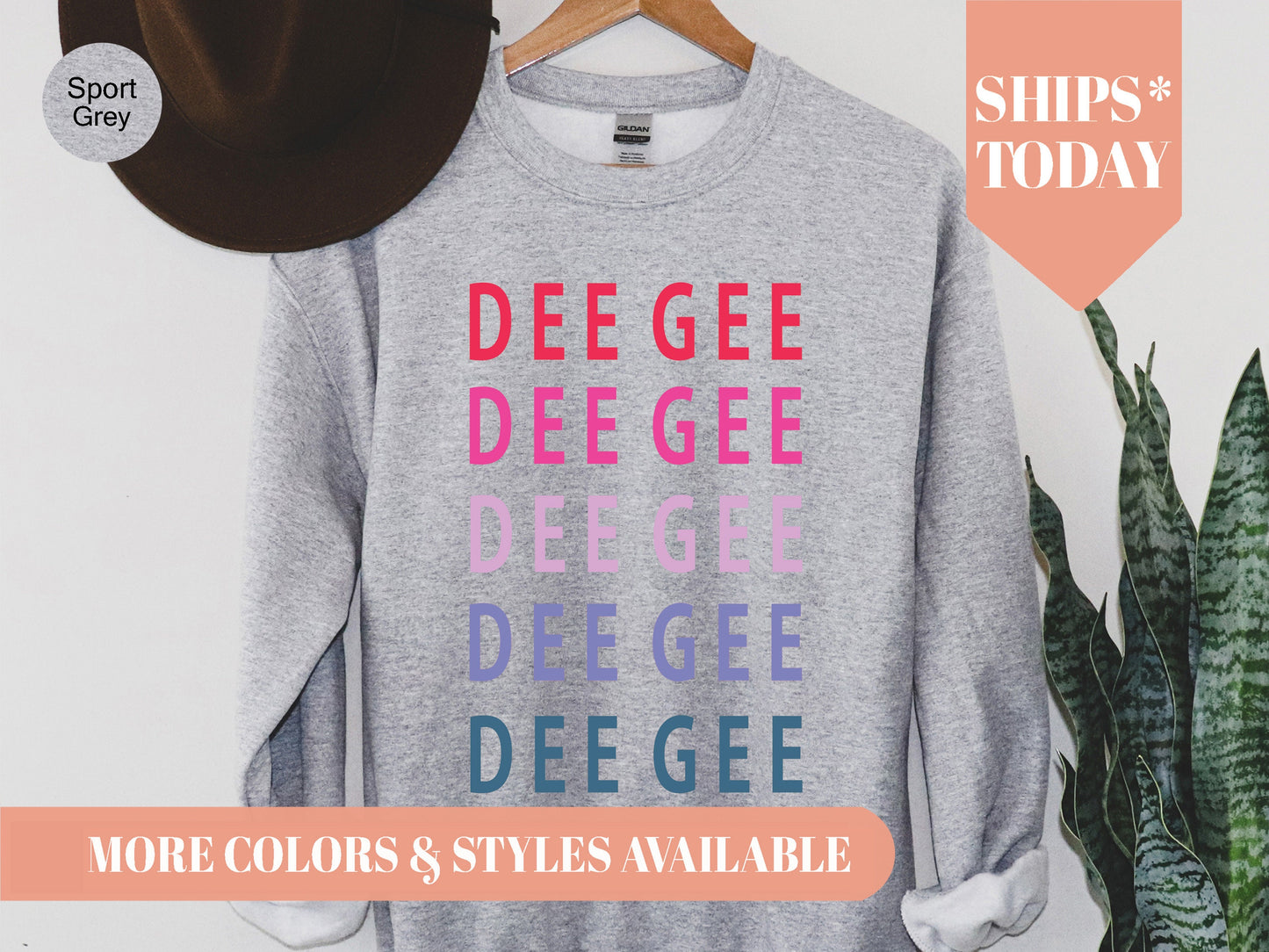 Delta Gamma Bright and Stacked Sorority Sweatshirt _ 11g
