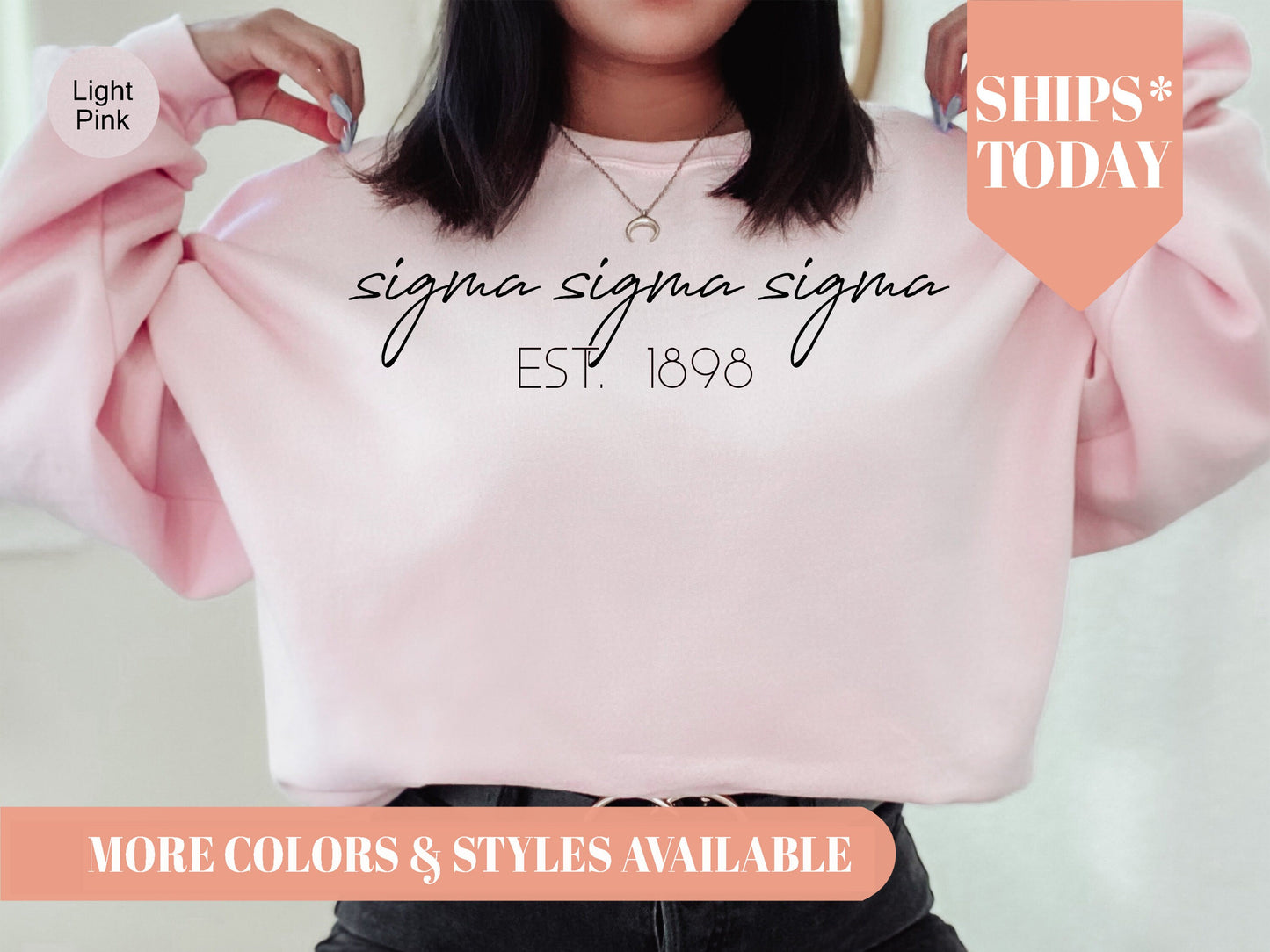 Sigma Sigma Sigma Black Calligraphy Sorority Sweatshirt _ 2340g