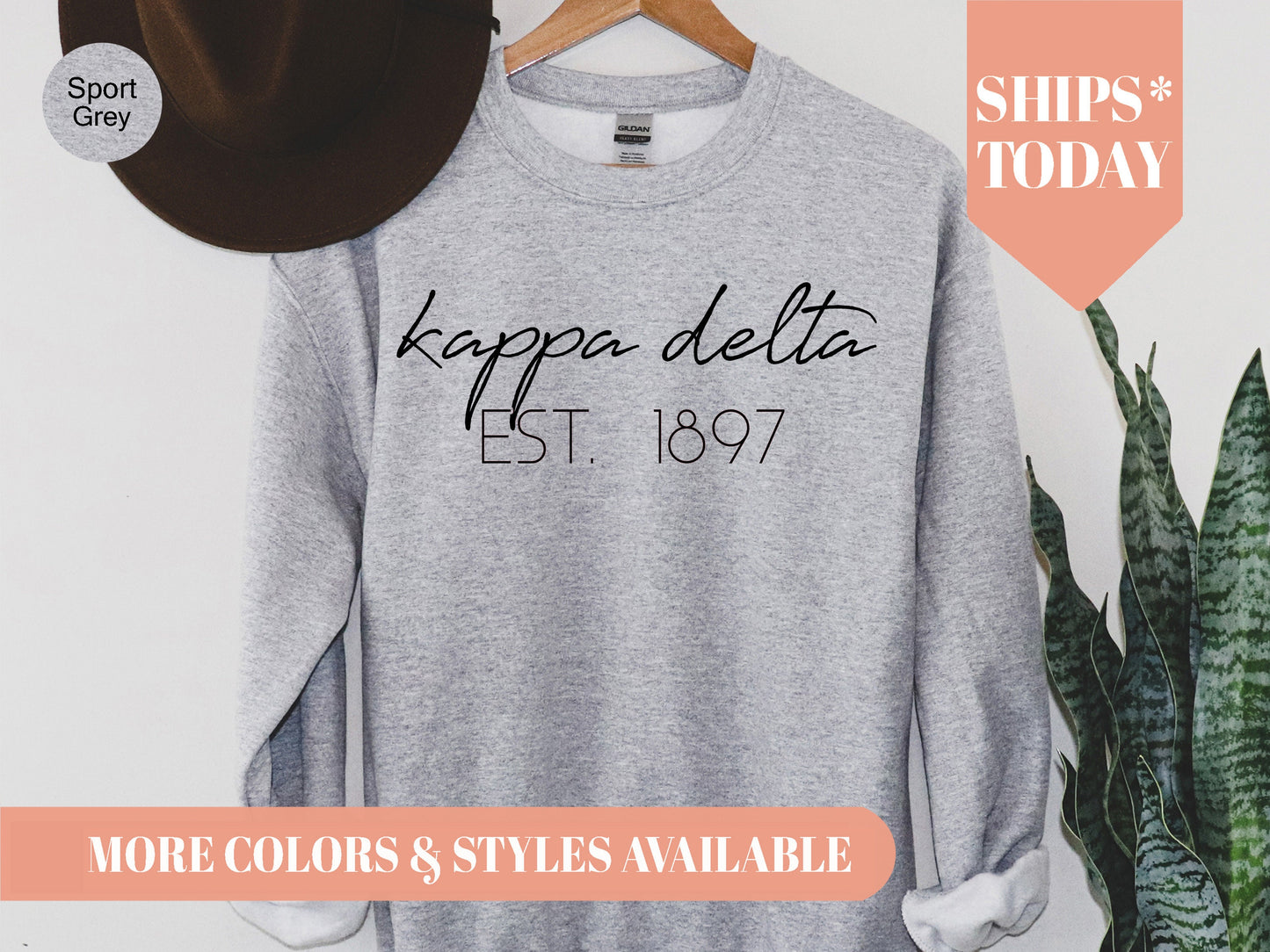 Kappa Delta Black Calligraphy Sorority Sweatshirt _ 2333g