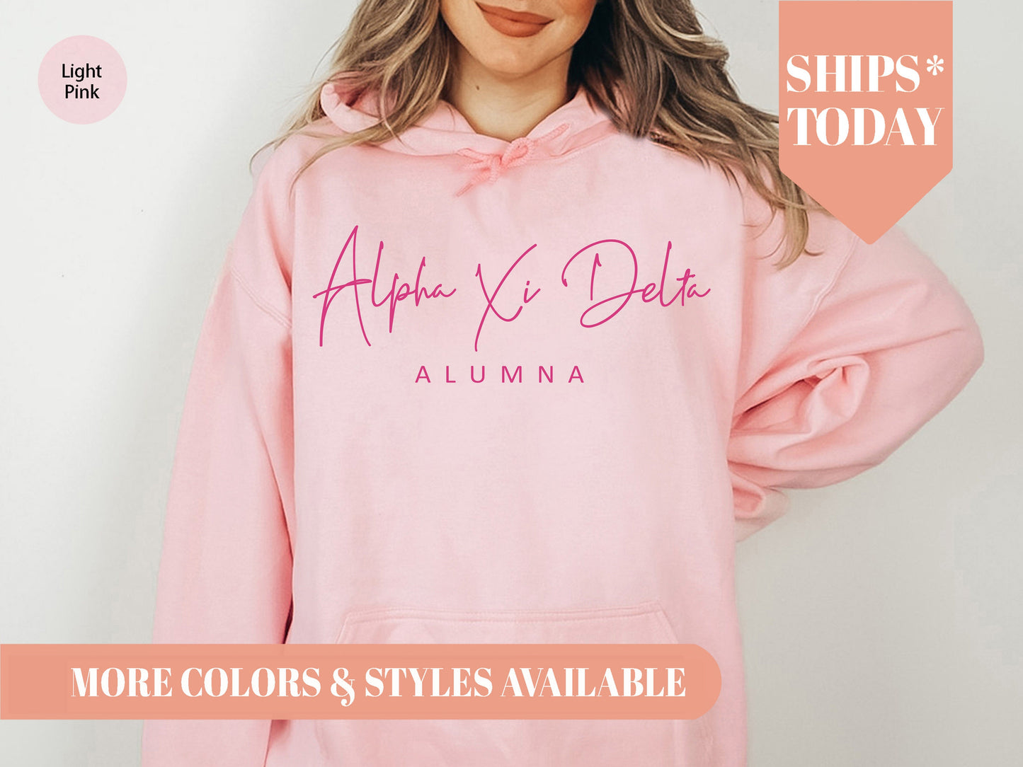 Alpha Xi Delta Simple and Sweet Alumna Sorority Hoodie _ 500g