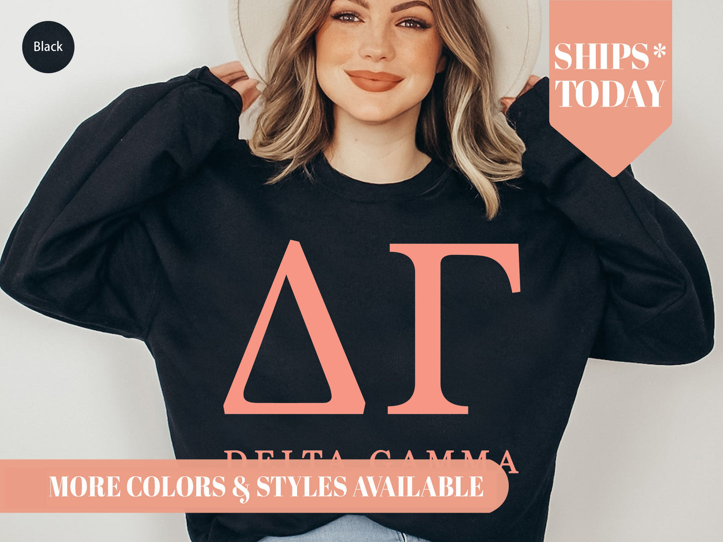 Delta Gamma Pink Personality Sorority Sweatshirt _ 659g