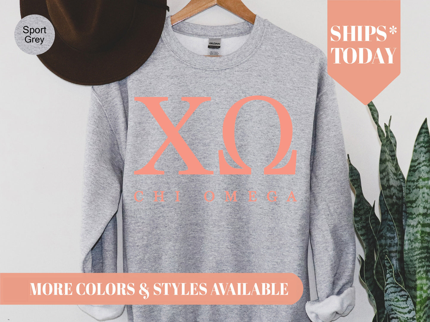 Chi Omega Pink Personality Sorority Sweatshirt _ 657g