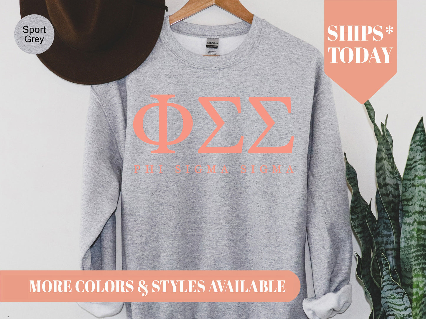 Phi Sigma Sigma Pink Personality Sorority Sweatshirt _ 667g
