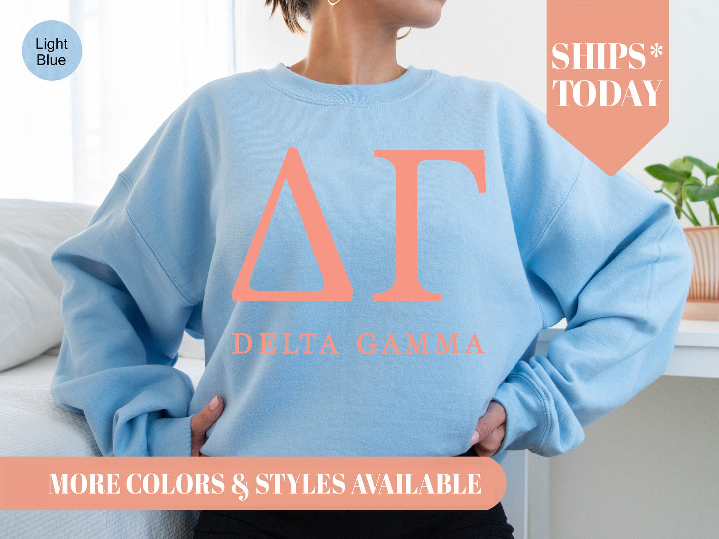 Delta Gamma Pink Personality Sorority Sweatshirt _ 659g
