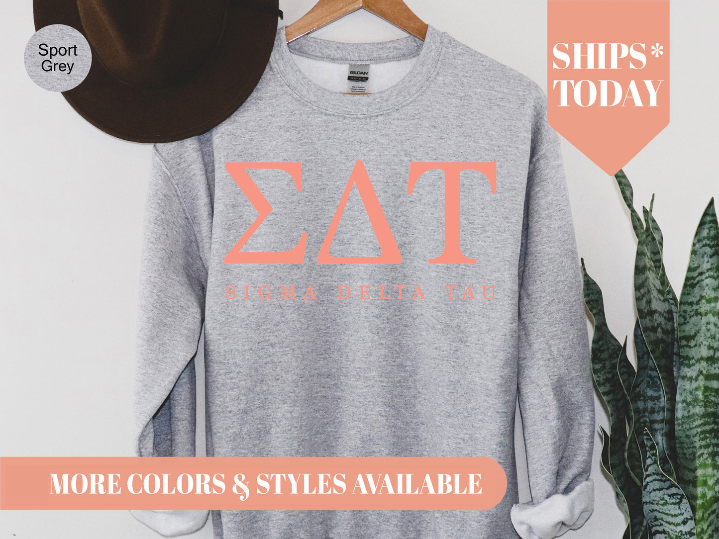 Sigma Delta Tau Pink Personality Sorority Sweatshirt _ 669g