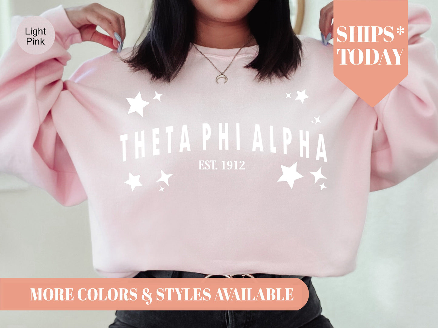 Theta Phi Alpha Arched Star Sorority Sweatshirt _ 2289g