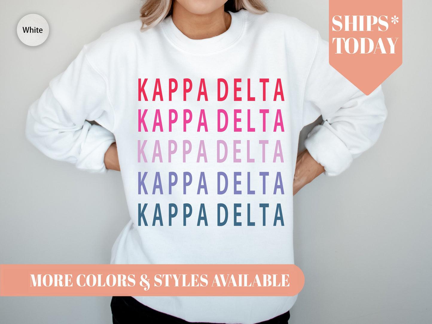 Kappa Delta Bright and Stacked Sorority Sweatshirt _ 16g