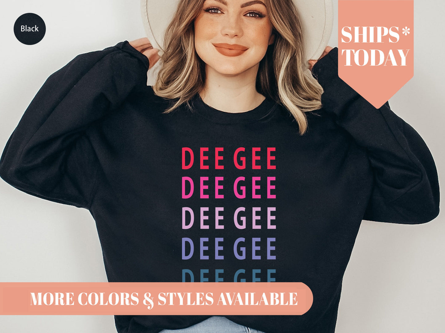 Delta Gamma Bright and Stacked Sorority Sweatshirt _ 11g