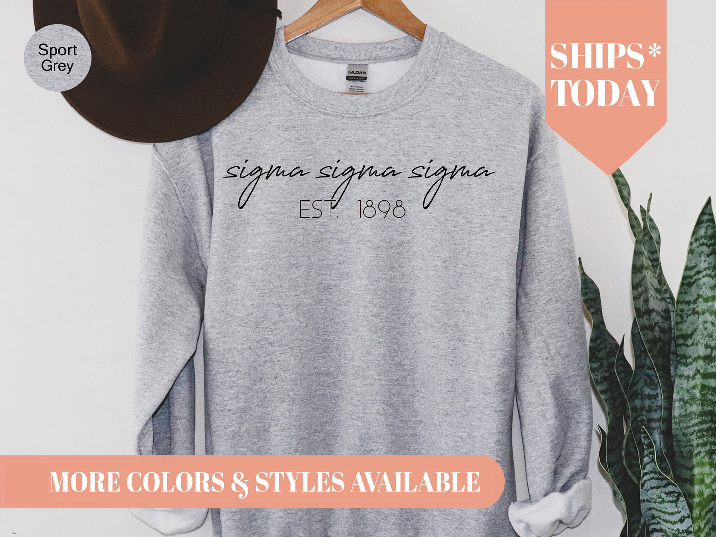 Sigma Sigma Sigma Black Calligraphy Sorority Sweatshirt _ 2340g