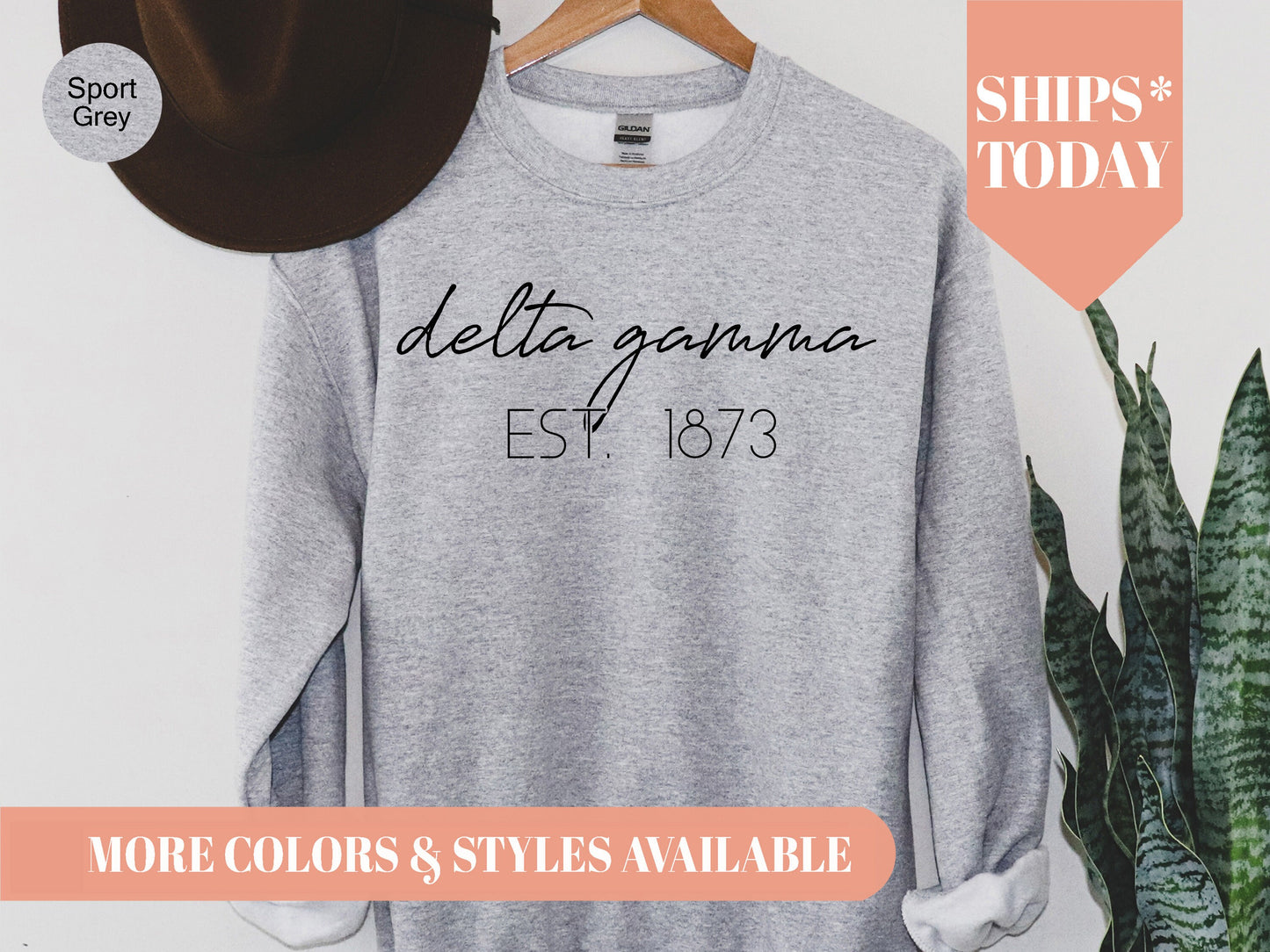 Delta Gamma Black Calligraphy Sorority Sweatshirt _ 2328g
