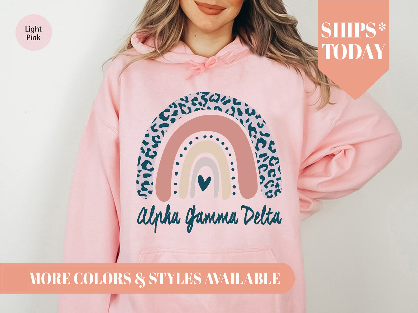 Alpha Gamma Delta Greek Rainbow Sorority Hoodie _ 2736g