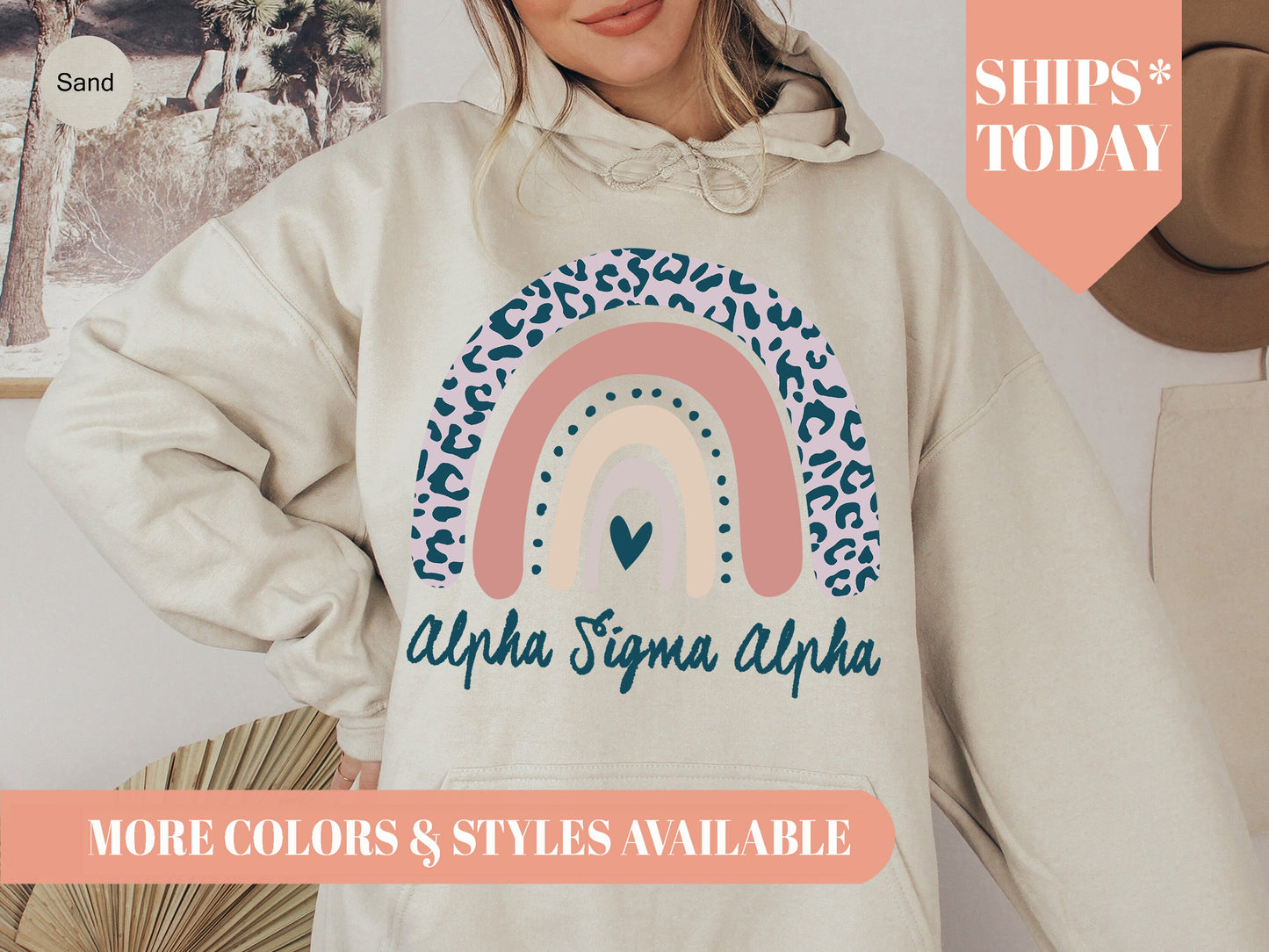 Alpha Sigma Alpha Greek Rainbow Sorority Hoodie _ 2739g