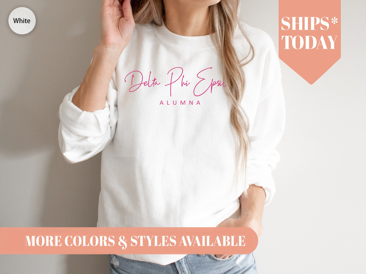 Delta Phi Epsilon Simple and Sweet Alumna Sorority Sweatshirt _ 504g