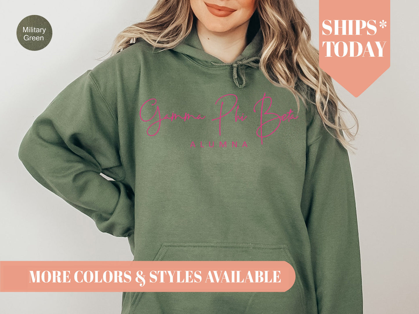 Gamma Phi Beta Simple and Sweet Alumna Sorority Hoodie _ 506g