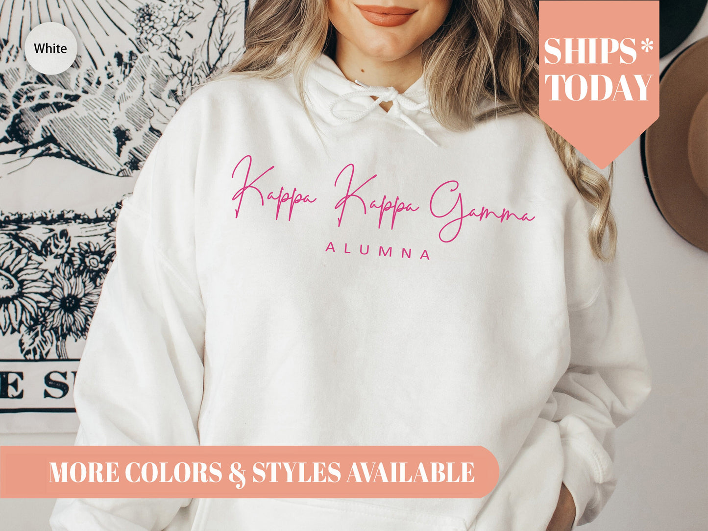 Kappa Kappa Gamma Simple and Sweet Alumna Sorority Hoodie _ 509g