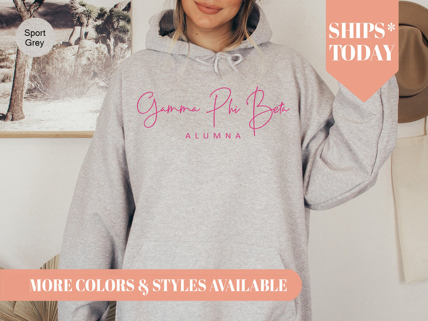 Gamma Phi Beta Simple and Sweet Alumna Sorority Hoodie _ 506g