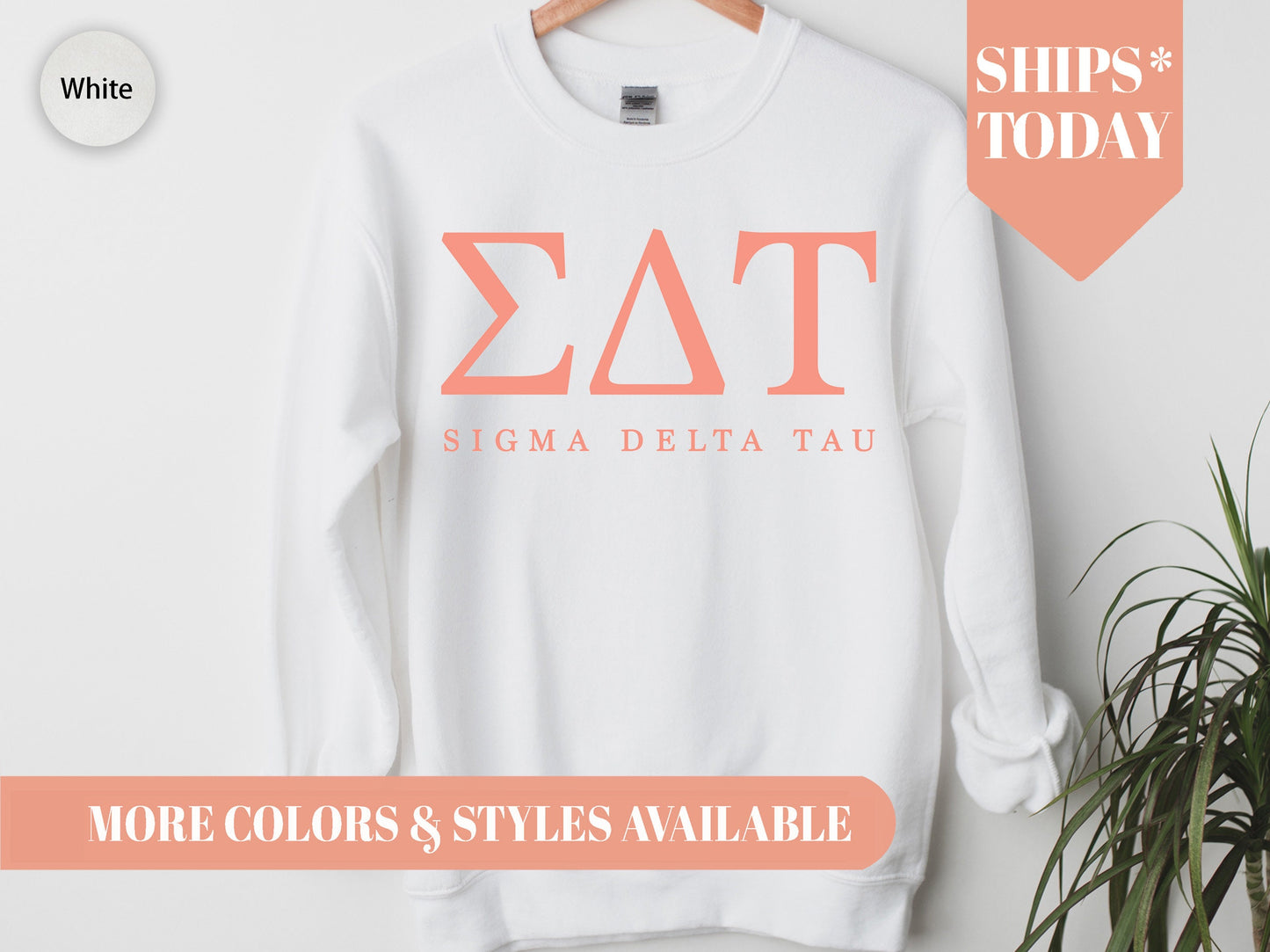 Sigma Delta Tau Pink Personality Sorority Sweatshirt _ 669g