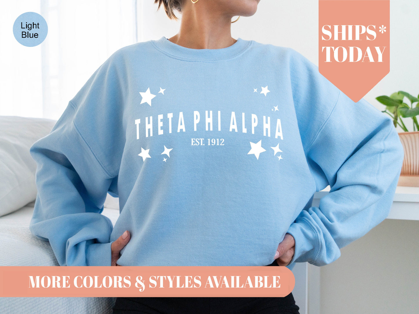 Theta Phi Alpha Arched Star Sorority Sweatshirt _ 2289g