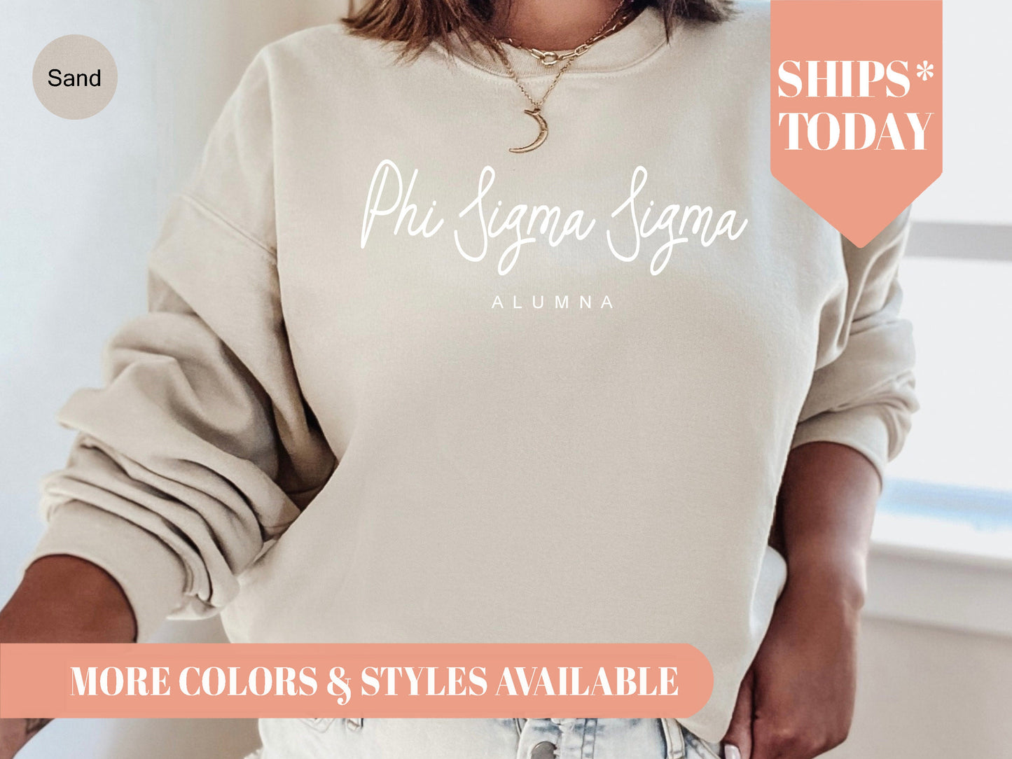 Phi Sigma Sigma Flashy Alumna Sorority Sweatshirt _ 2544g